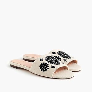J.Crew Embroidered Cora Slide Sandal 10M